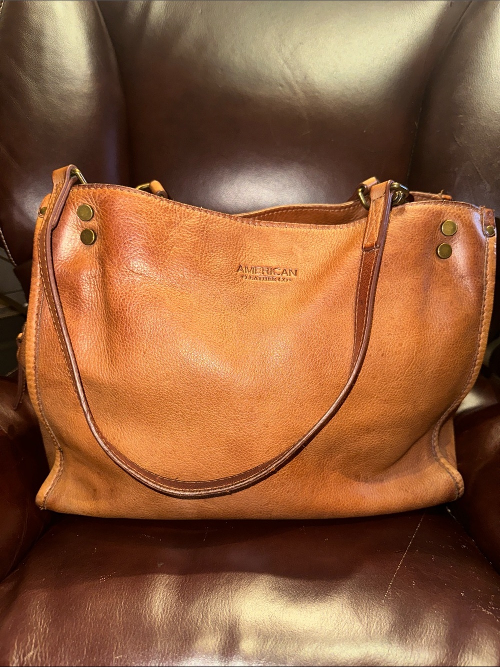 American Leather Co. Lenox Triple Entry Satchel